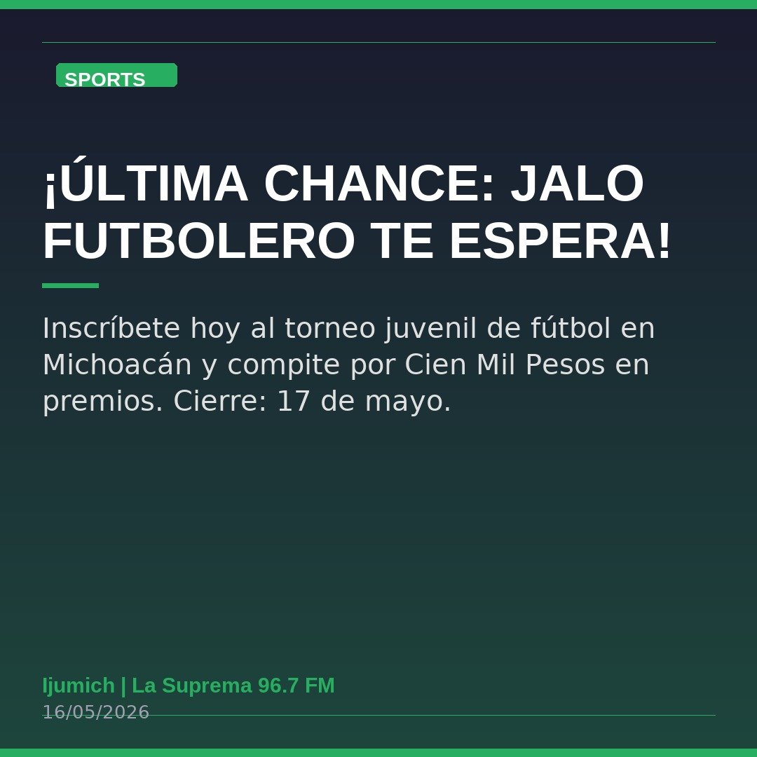 ¡Última Chance: Jalo Futbolero te Espera!