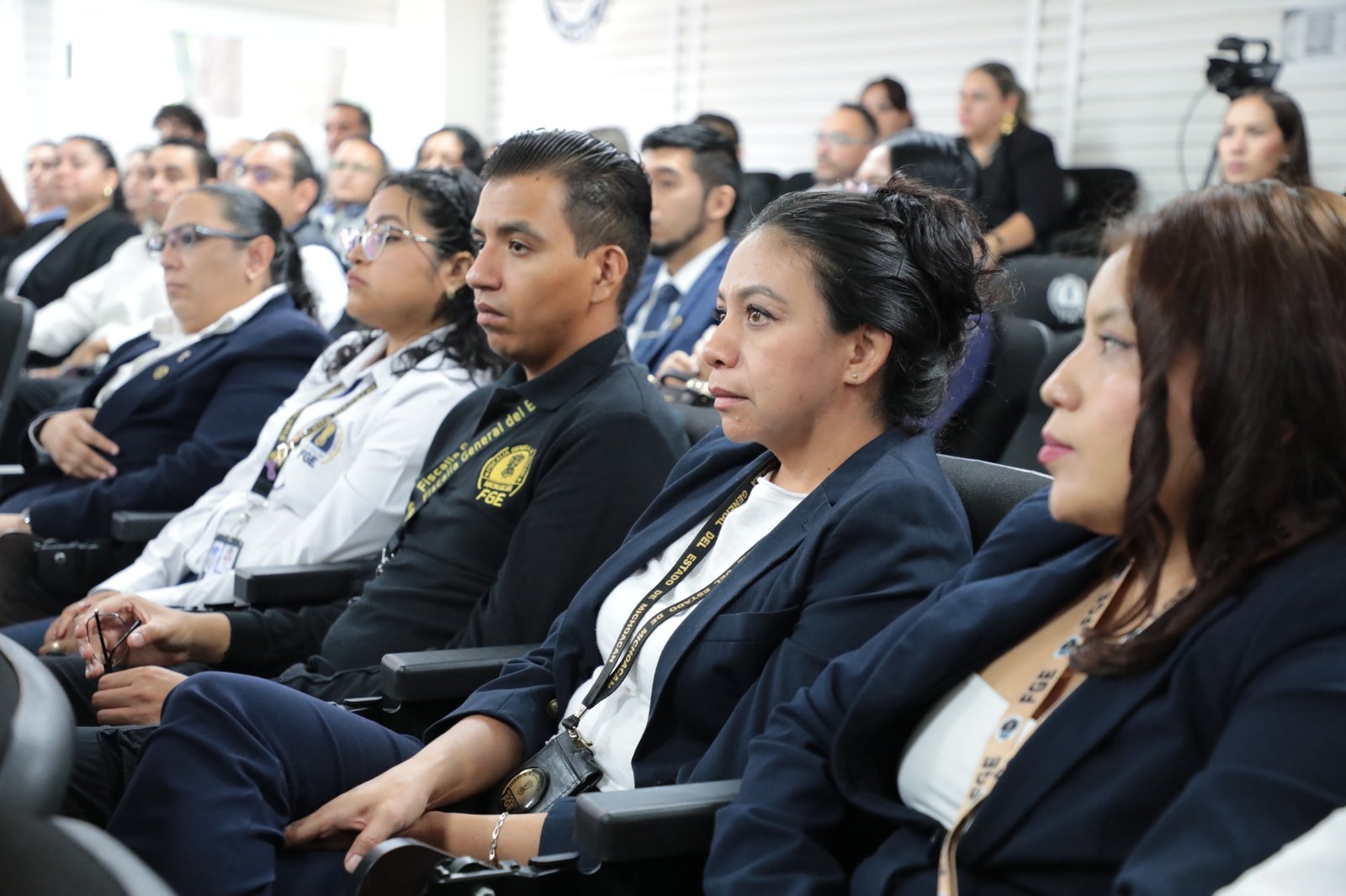 Acto de clausura del Diplomado en Psicología Forense en el Auditorio del INCASEP, con autoridades de la FGE, Secretaría de Finanzas y ASCRIIF