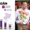 Retrato profesional de Carlos Torres Piña con fondo de bandera de Morena y mapa de Michoacán