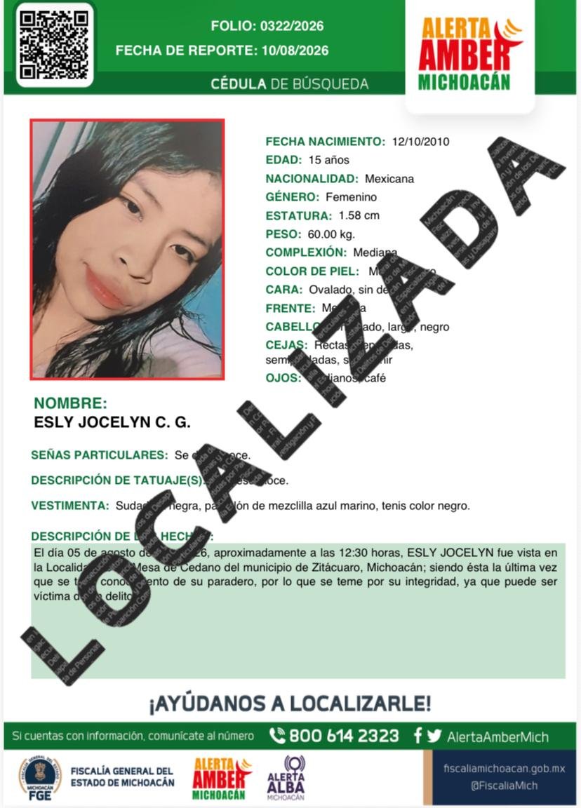 Fiscalía General del Estado de Michoacán realizando labores de campo en Zitácuaro para localización de adolescente