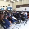 Dr. Rubén A. Domínguez Pérez presenta su charla sobre odontología forense en un salón de la Fiscalía General del Estado de Michoacán en Morelia.
