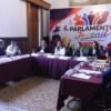 Diputadas locales entregando sobres cerrados con propuestas juveniles a integrantes del Jurado Calificador del Parlamento Juvenil Incluyente 2026 en Morelia