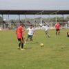 Equipos de la Fiscalía General del Estado de Michoacán compitiendo en partidos de fútbol y básquetbol durante los Juegos Interdependencias 2026 en Morelia.