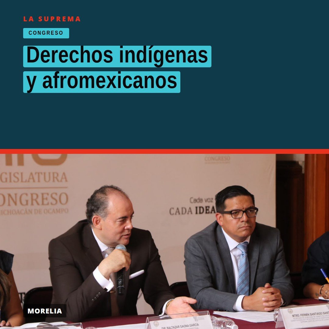 Fotografía de la reunión de comisiones unidas en el Congreso de Michoacán sobre derechos indígenas y afromexicanos
