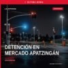 Fachada del mercado municipal de Apatzingán, Michoacán, donde ocurrió el triple homicidio y tres lesiones el 3 de junio