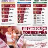 Gráfica comparativa de tres encuestas de septiembre 2026 mostrando a carlos torres piña michoacán en primer lugar con 39.2%