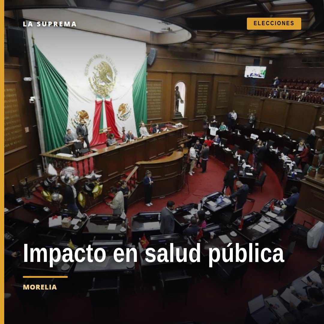 Imagen simbólica de una condecoración médica sobre fondo con los colores del Congreso del Estado de Michoacán, con texto