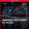 Ilustración simbólica de dos siluetas de hermanos frente a una calle residencial en la colonia Linda Vista, Jacona —