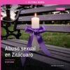 Fiscalía Michoacán abuso sexual: imagen simbólica de balanza de justicia con fondo de edificio institucional en Zitácuaro