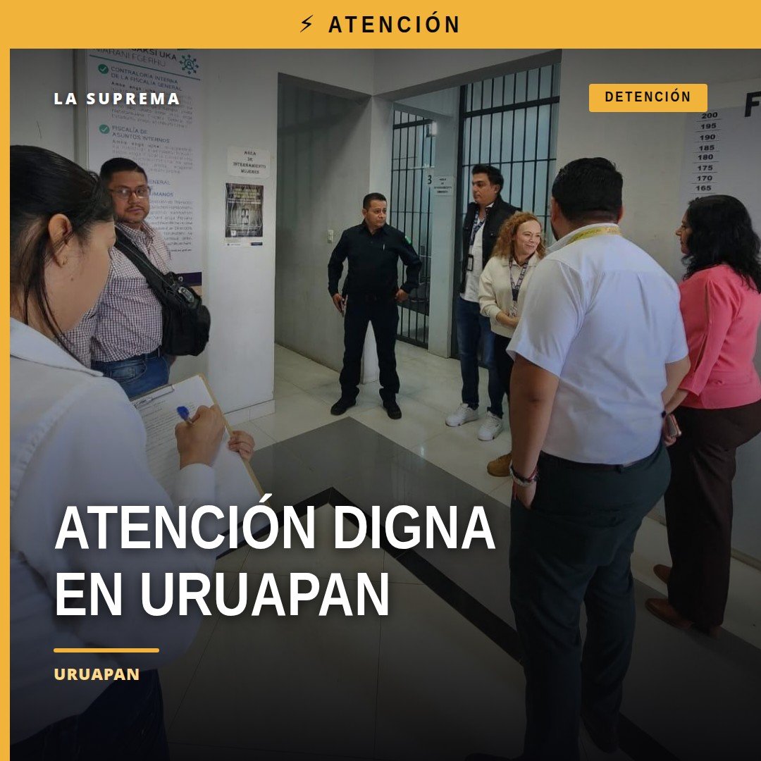 Personal de la Fiscalía General del Estado de Michoacán y la CEDH realizando supervisión en la Unidad de Control de
