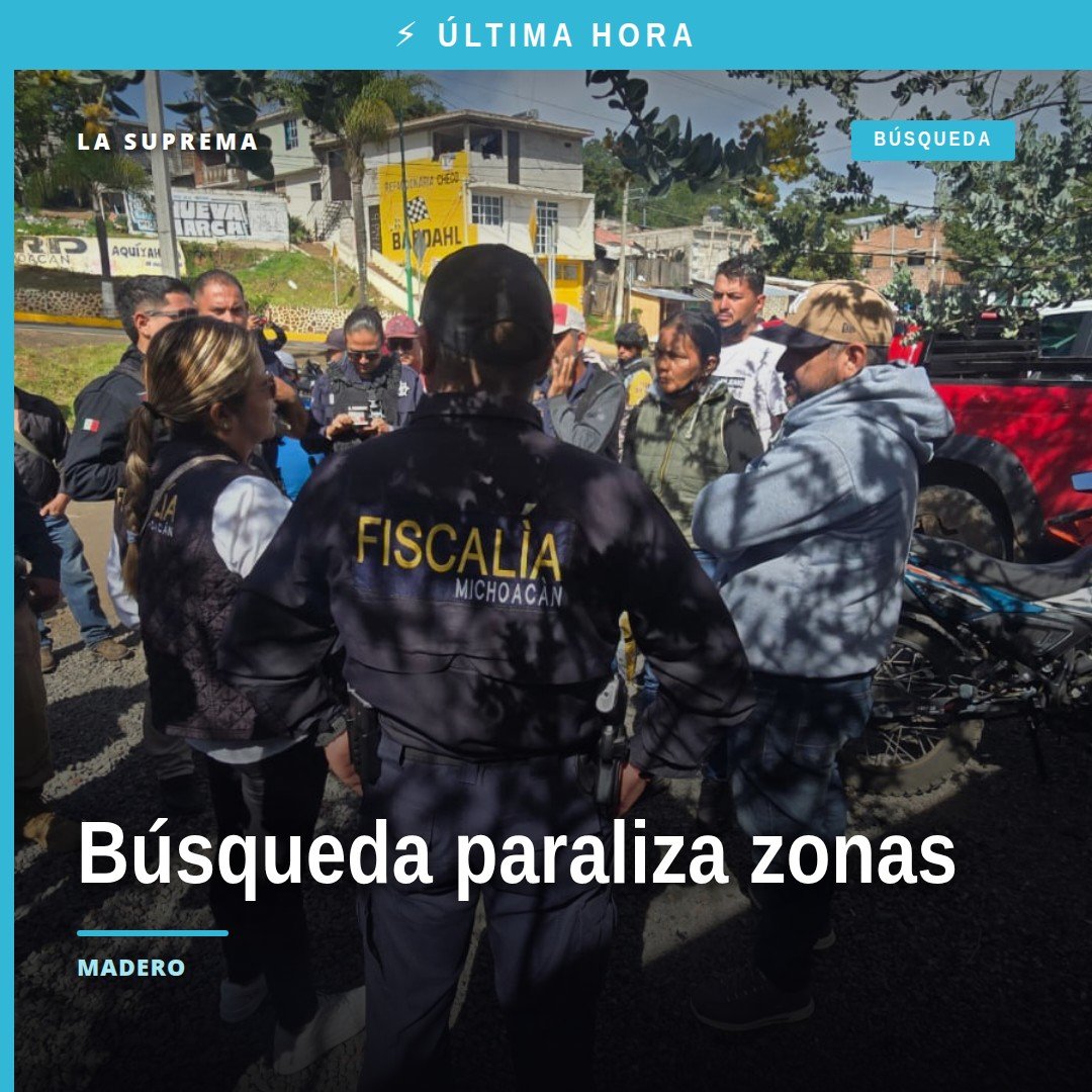 Fiscalía Michoacán búsqueda: equipo de rescate con dron y vehículos en zona rural cercana a Villa Madero y Tererio, Michoacán