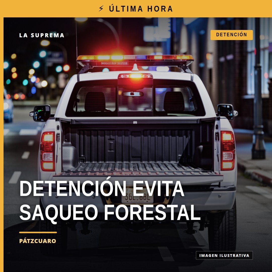 Fiscalía Michoacán detención en Pátzcuaro: camión tipo torton asegurado con vigas de madera aserrada en carretera