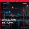 Fiscalía michoacán vinculación: ilustración simbólica de balanza de justicia y mapa de Jacona, Michoacán