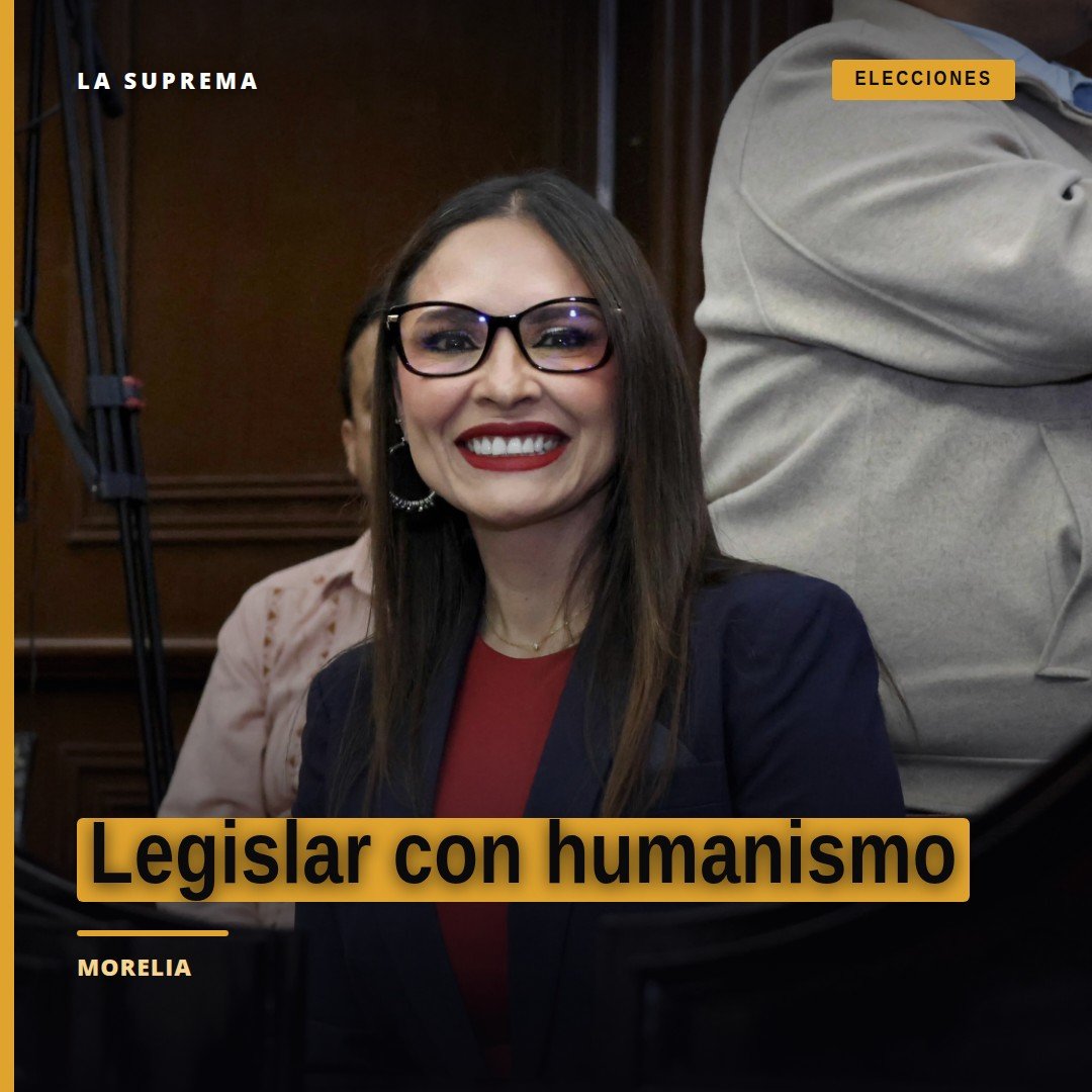 Diputada Nalleli Pedraza Huerta hablando desde la tribuna del Congreso de Michoacán en Morelia durante la inauguración del