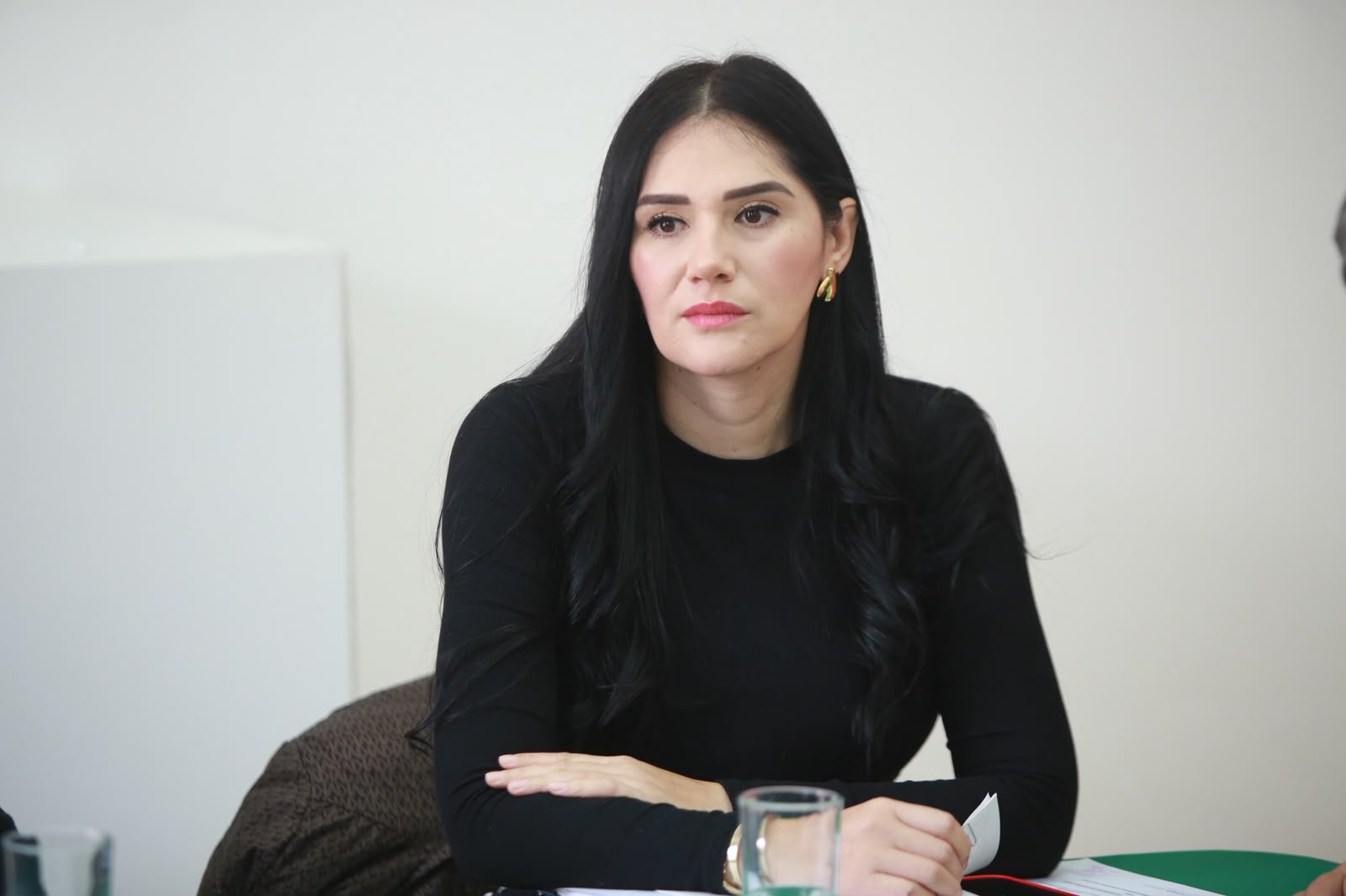 Fotografía de la diputada Diana Espinoza y consejeros del IEM en reunión de trabajo en Morelia, Michoacán, para definir el