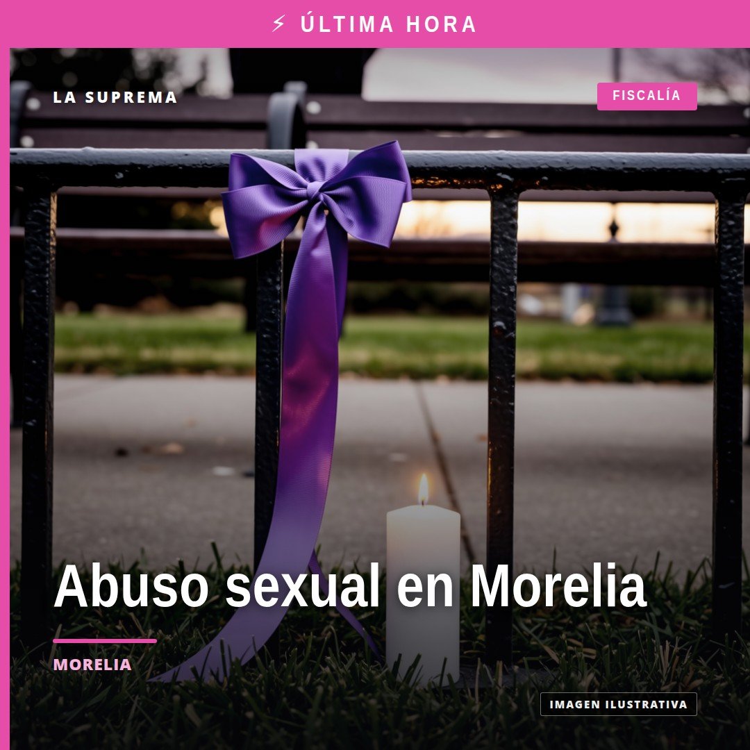 Ilustración simbólica de justicia y protección infantil con fondo de Morelia, representando el caso de abuso sexual morelia