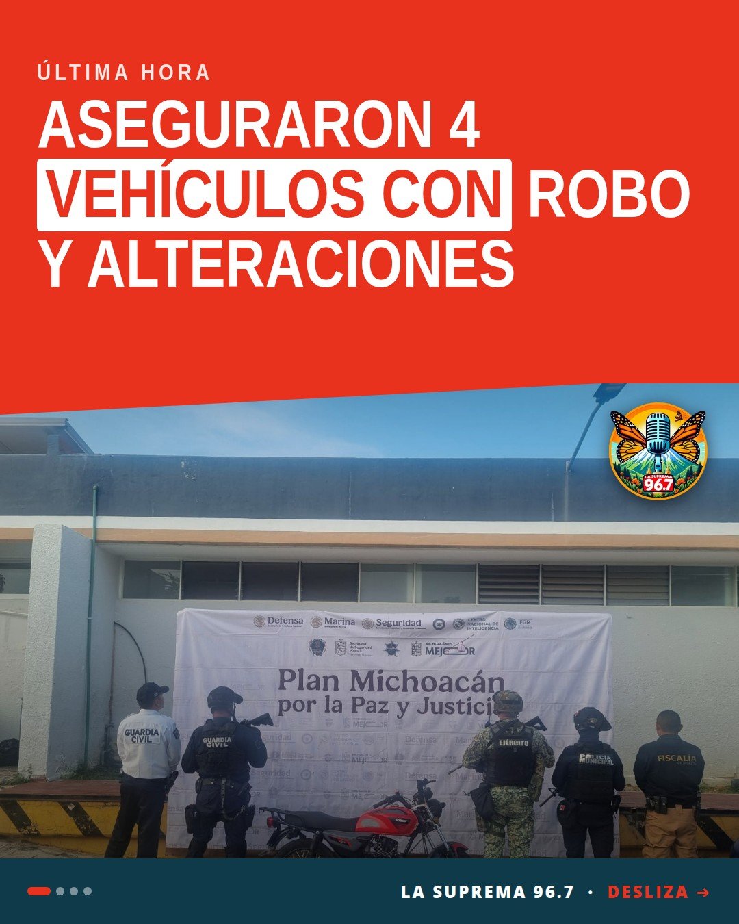Operativo interinstitucional en Apatzingán donde se aseguraron vehículos con robo en apatzingán
