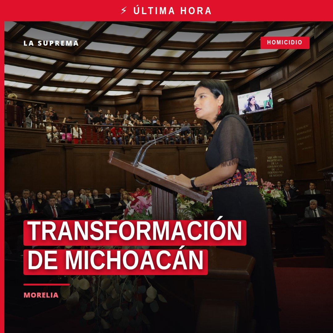 Diputada Erendira Isauro Hernández hablando en el Congreso de Michoacán durante el Quinto Informe de Gobierno, con fondo de