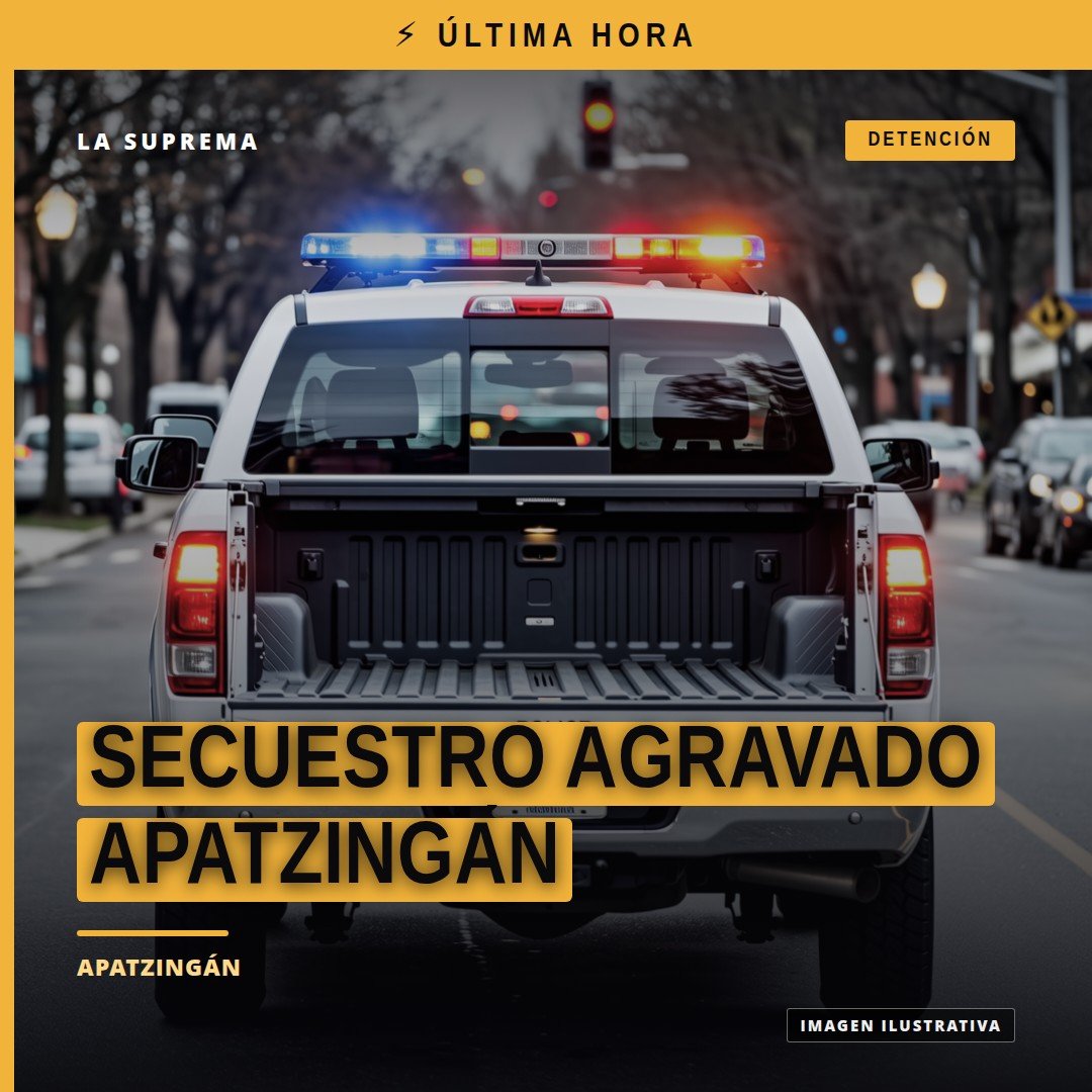 Ilustración simbólica de una tabiquera en Apatzingán con sombra de figura, representando el lugar del secuestro agravado