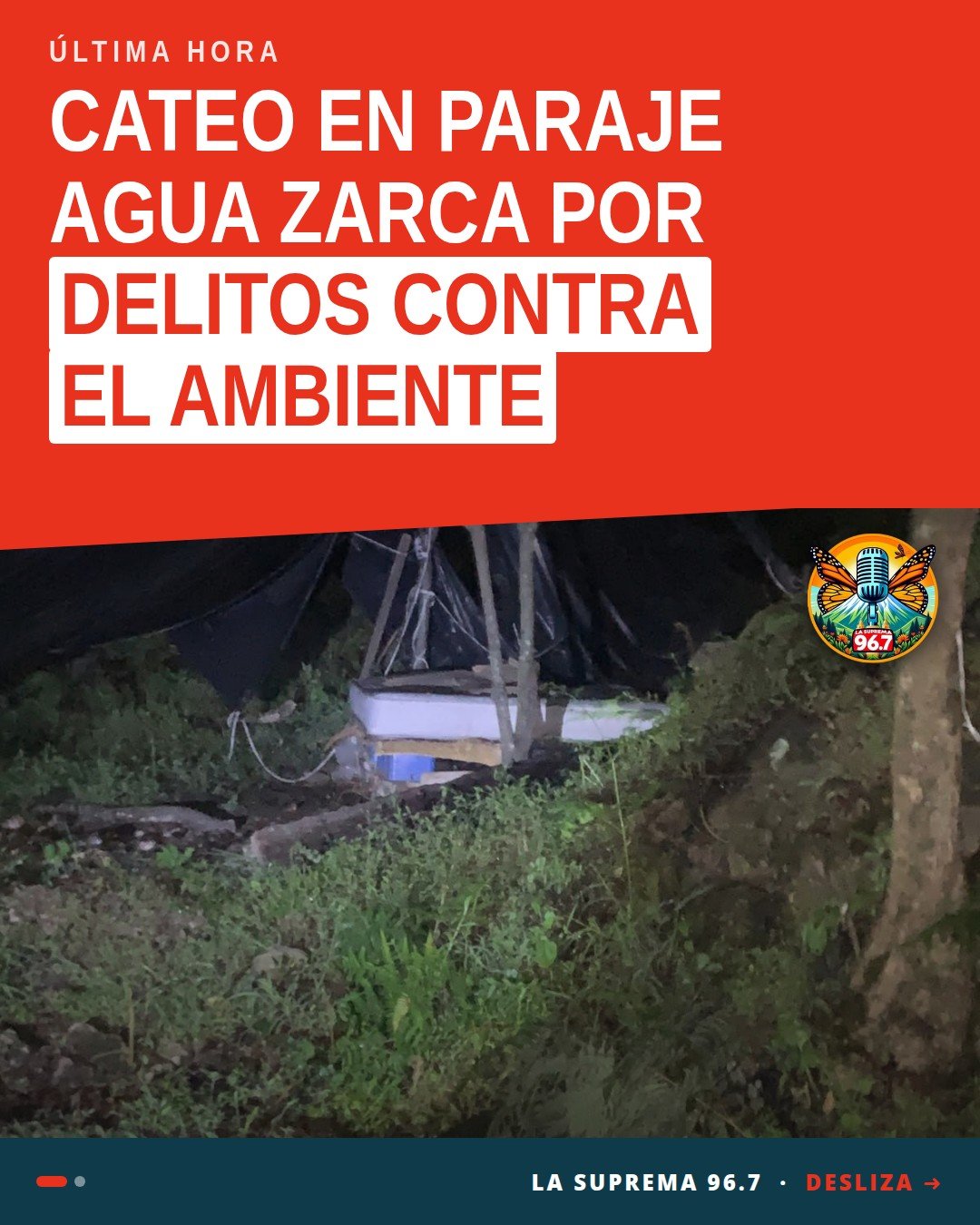 Peritos especializados trabajando en el predio Paraje Agua Zarca, Caltzontzin, durante cateo ambiental