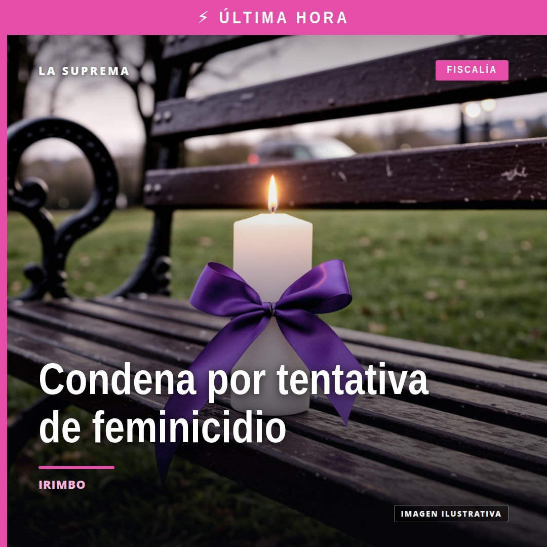 Ilustración simbólica de balanza de justicia con fondo de silueta de Michoacán, destacando 'tentativa de feminicidio en