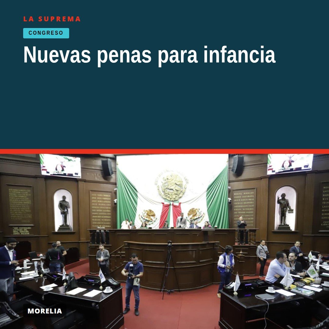 Ilustración simbólica de un escudo protector rodeando a tres siluetas de niños y niñas, con los colores de Michoacán y la