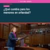 Ilustración simbólica de niñas, niños y adolescentes con siluetas de figuras adultas ausentes, fondo de Michoacán, con texto