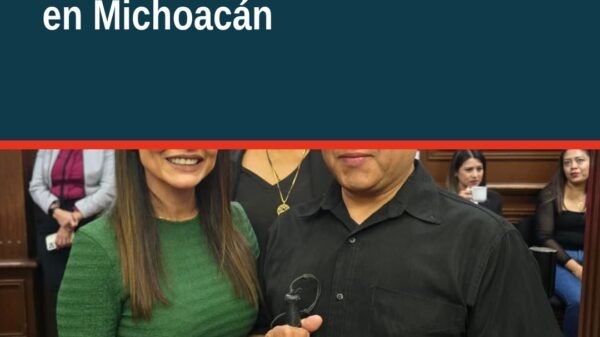 Ilustración conceptual de personas con discapacidad practicando golbol y bochas en instalaciones accesibles en Michoacán