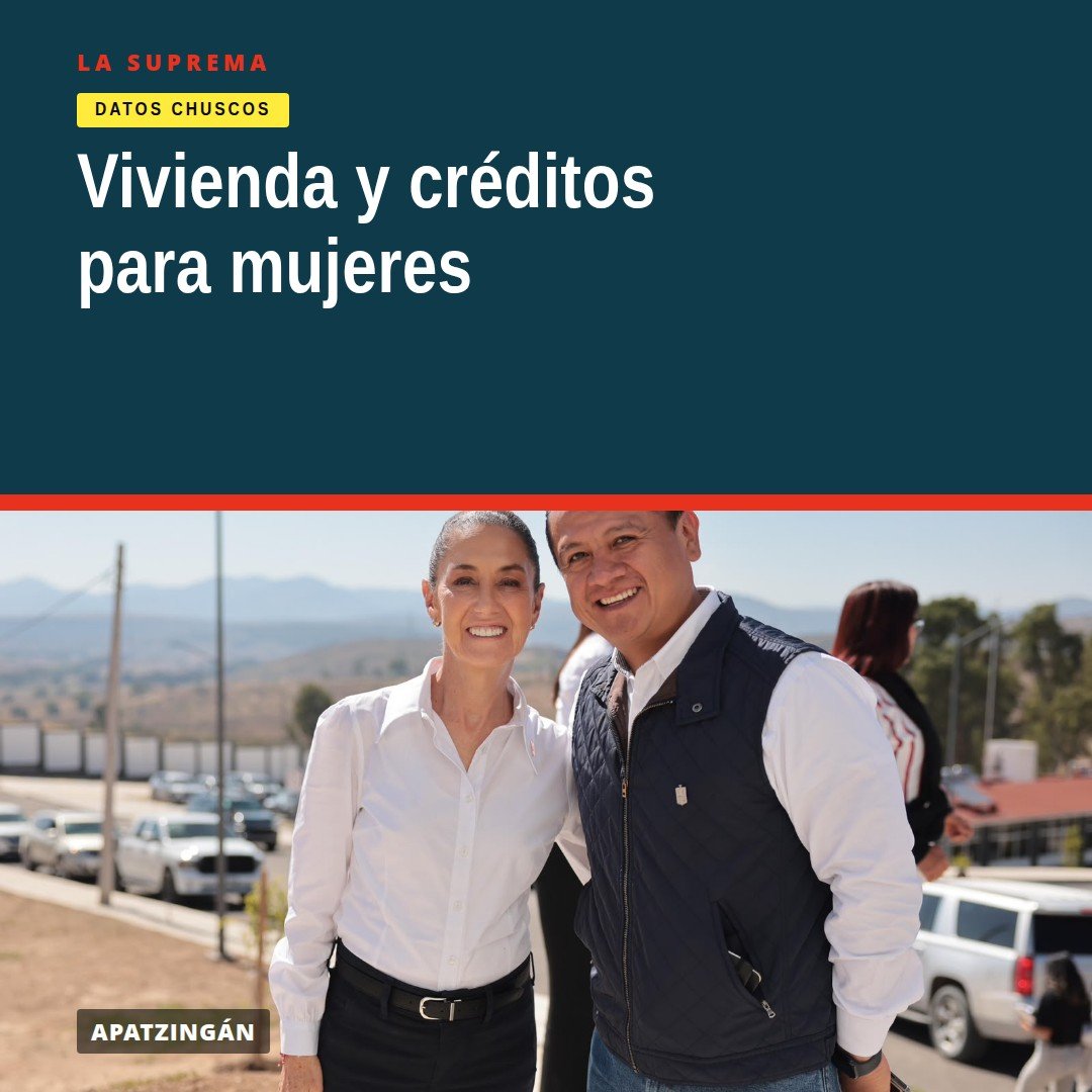Presidenta Claudia Sheinbaum junto a beneficiarias y autoridades en Apatzingán durante entrega de créditos dentro del