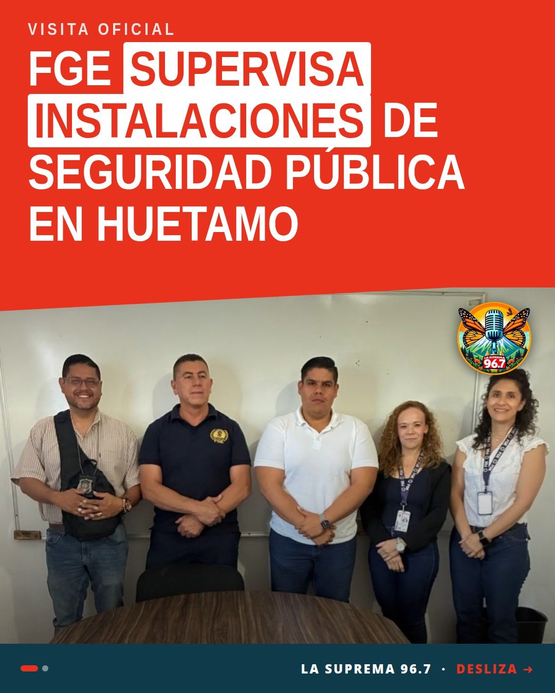 Autoridades de la FGE y Seguridad Pública Municipal de Huetamo durante visita de supervisión sobre derechos humanos huetamo