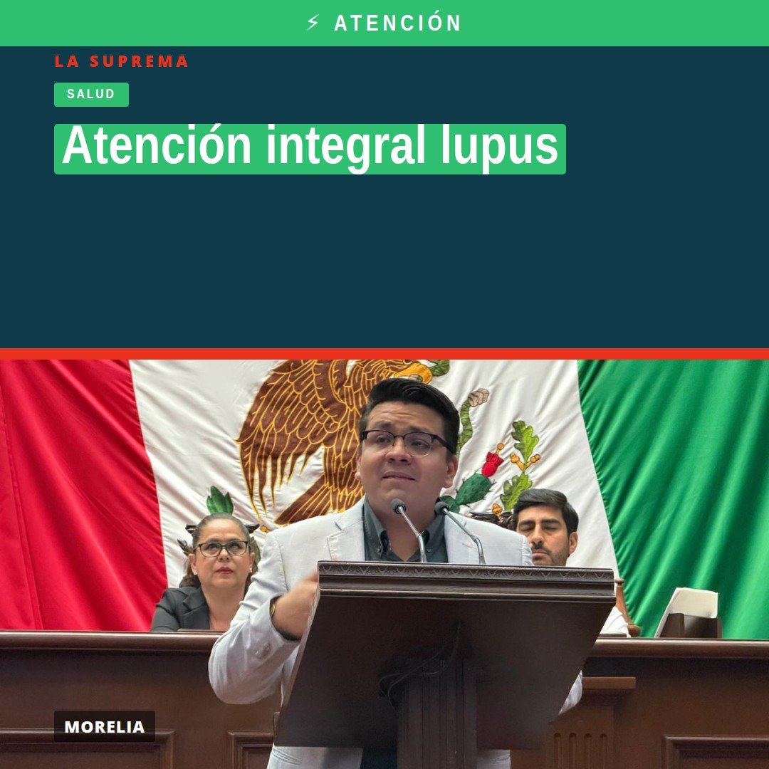 Diputado Toño Carreño Sosa hablando frente a la Cámara de Diputados de Michoacán sobre atención integral lupus