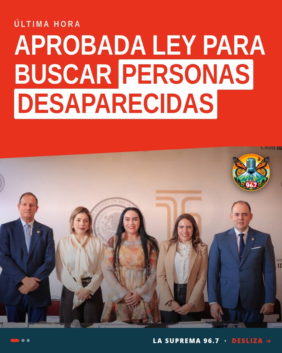 Diputados en el Salón de Recepciones del Congreso del Estado de Michoacán, donde se aprobó la ley de búsqueda de personas