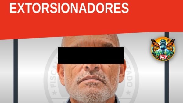 Ilustración simbólica de justicia local en Michoacán: balanza y escudo con siluetas de Uruapan y Zinapécuaro, representando
