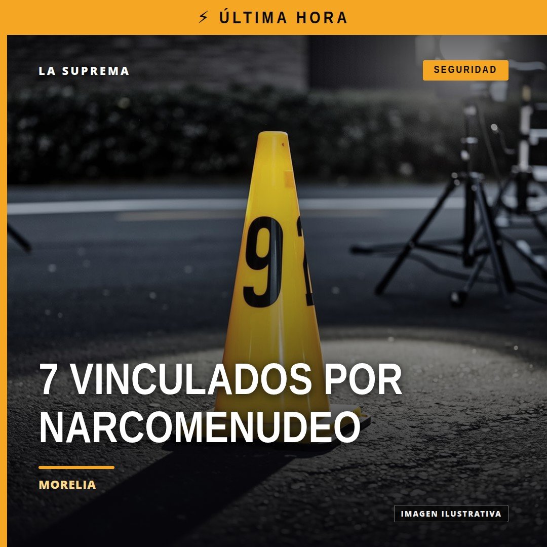 Ilustración simbólica de barrio residencial con elementos discretos de vigilancia comunitaria y un sello de 'narcomenudeo