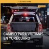 Ilustración simbólica de una balanza y una casa rota, representando violencia familiar yurécuaro