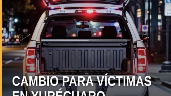Ilustración simbólica de una balanza y una casa rota, representando violencia familiar yurécuaro
