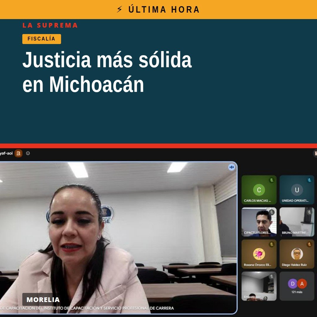Grupo de personas servidoras públicas participando en una capacitación sobre litigación etapa intermedia en Morelia