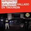 Camioneta GMC negra y artefacto explosivo tipo granada asegurados durante cateo en Tingüindín
