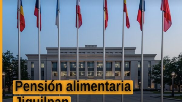 Ilustración simbólica de una balanza y una familia en Jiquilpan, representando la pensión alimentaria jiquilpan