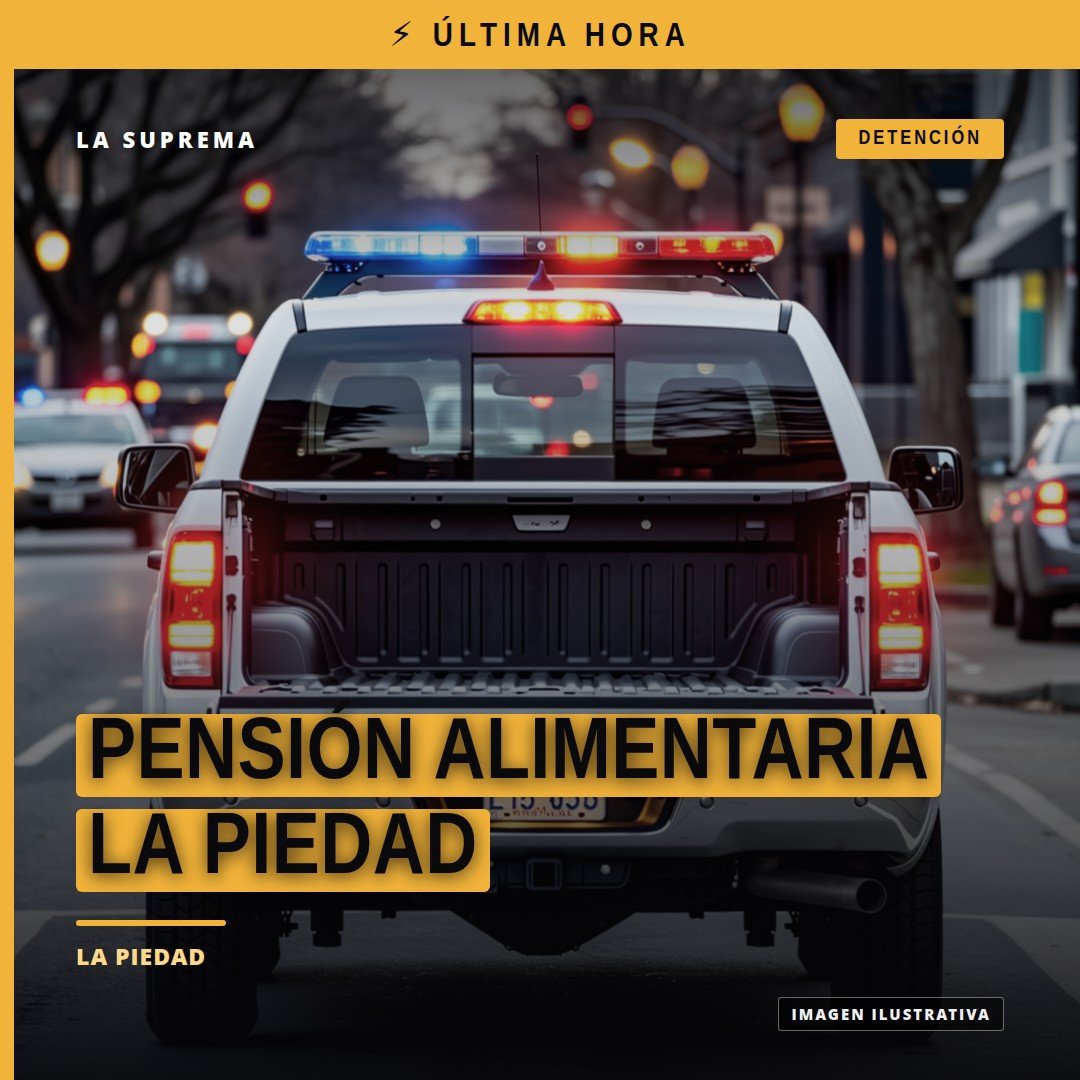Ilustración simbólica de balanza y documento con leyenda 'pensión alimentaria la piedad'