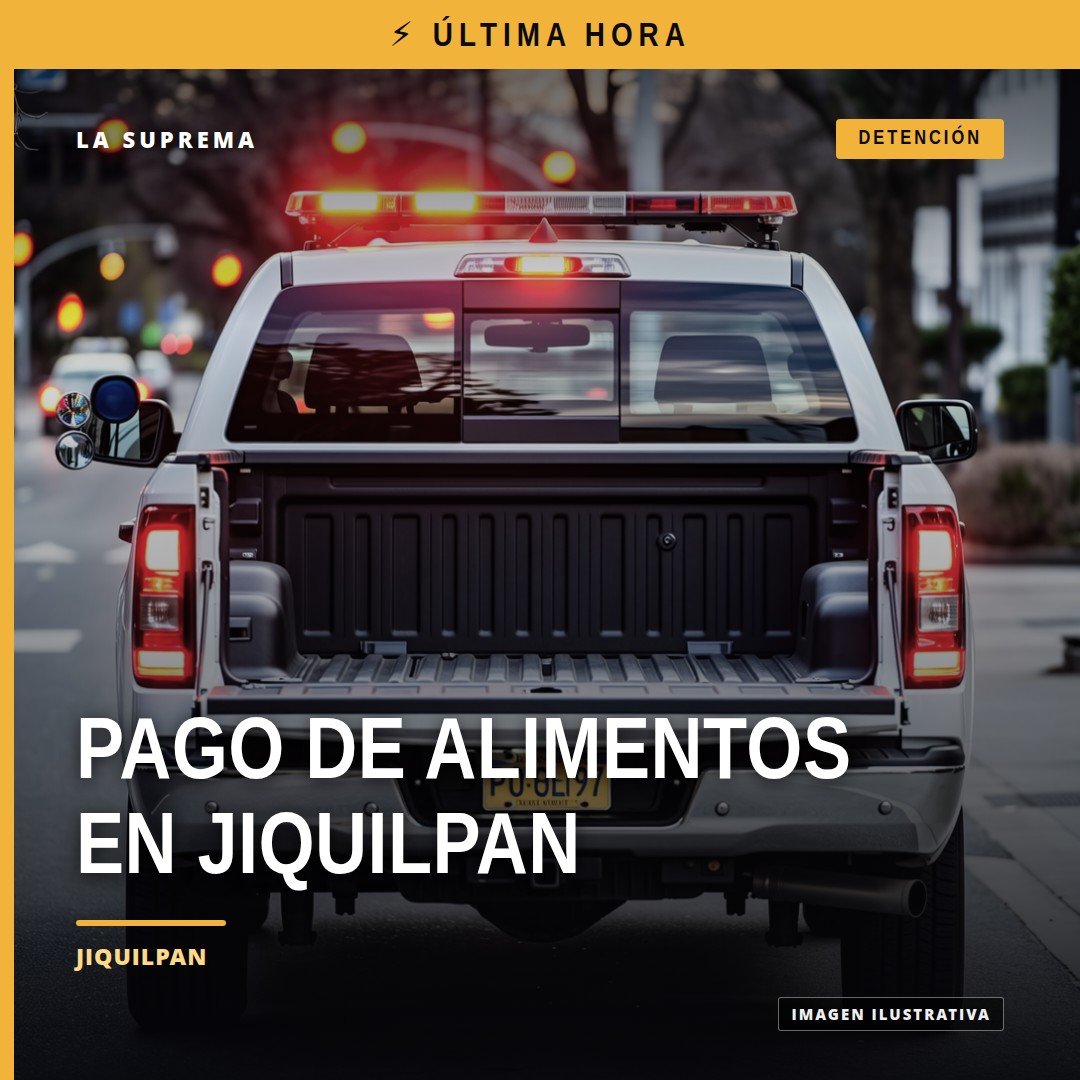 Ilustración simbólica de balanza y documento con leyenda 'incumplimiento de obligación alimentaria' en Jiquilpan
