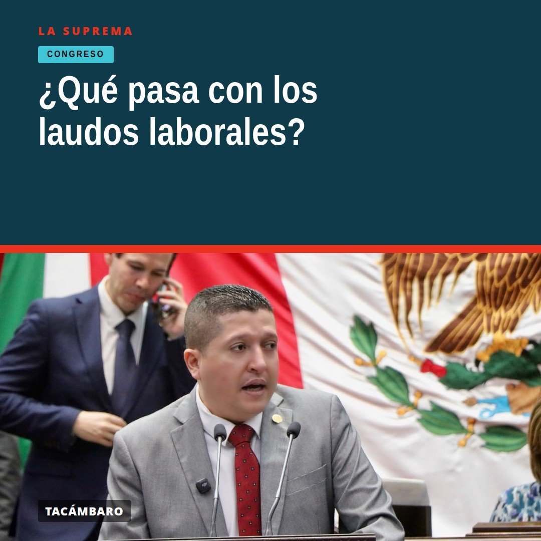 Diputado Vicente Gómez Núñez hablando en tribuna del Congreso de Michoacán sobre laudos laborales municipales