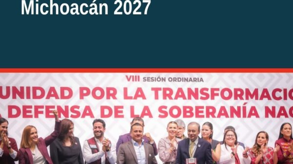 Carlos Torres Piña tomando protesta como coordinador estatal en la VIII Sesión Ordinaria del CEN de Morena, Ciudad de