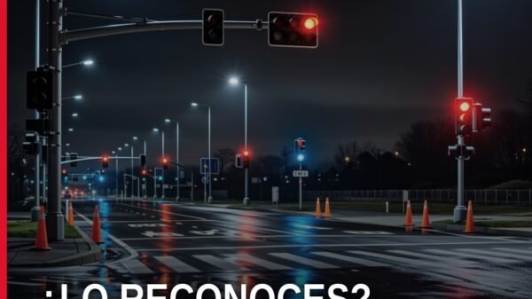 Ilustración simbólica de una carretera en Tarímbaro con señal de alerta y silueta humana, para la nota de identificación