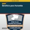 Ilustración simbólica de monedas entrando a un ayuntamiento en Huiramba, con texto 'reparación daño erario'