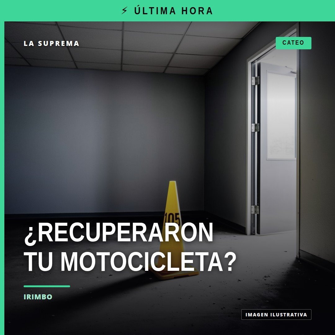Motocicleta asegurada por la FGE en inmueble de la colonia Tejocote, Irimbo, tras cateo por robo