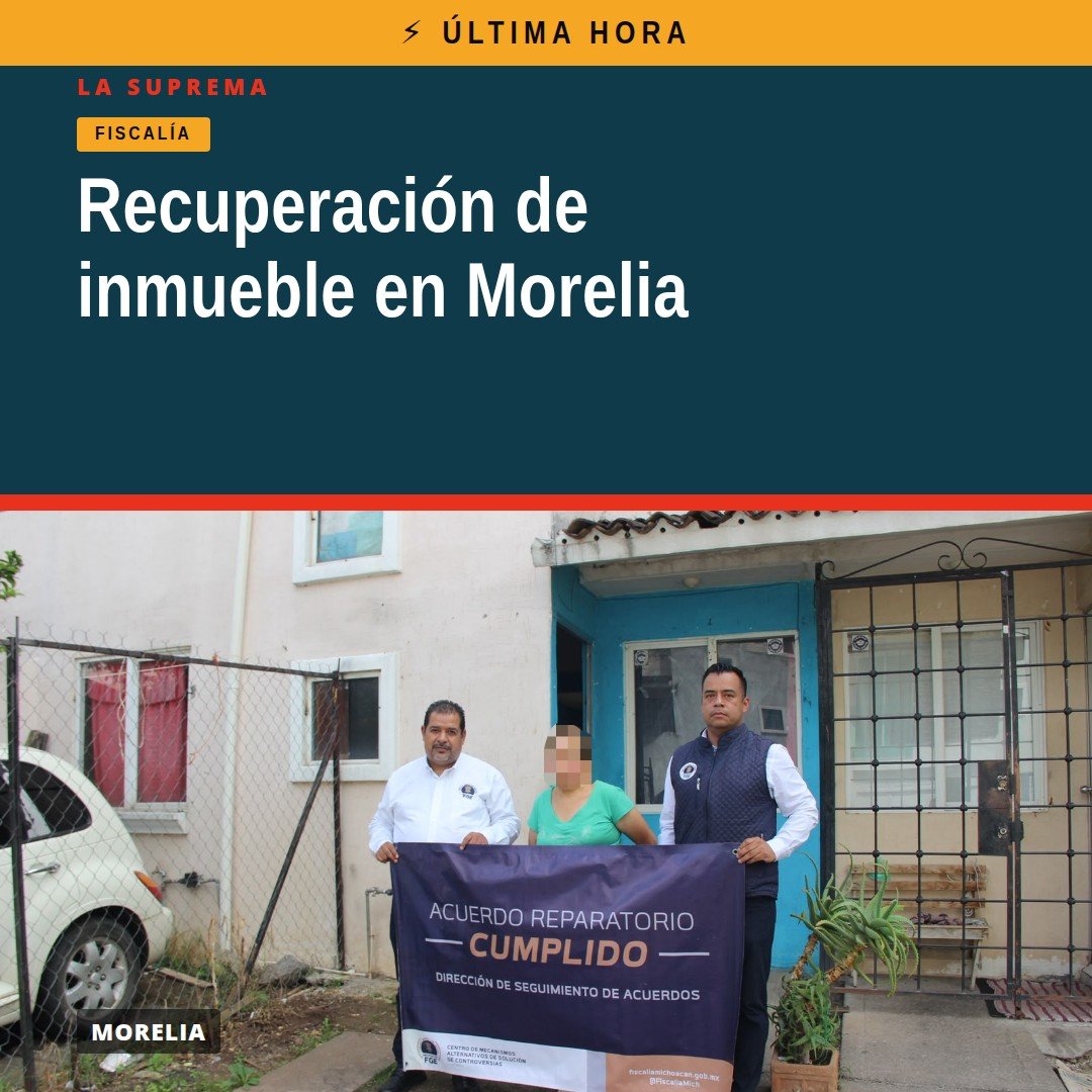Ilustración simbólica de una llave entregada sobre un plano de vivienda en Morelia, representando la restitución de inmueble