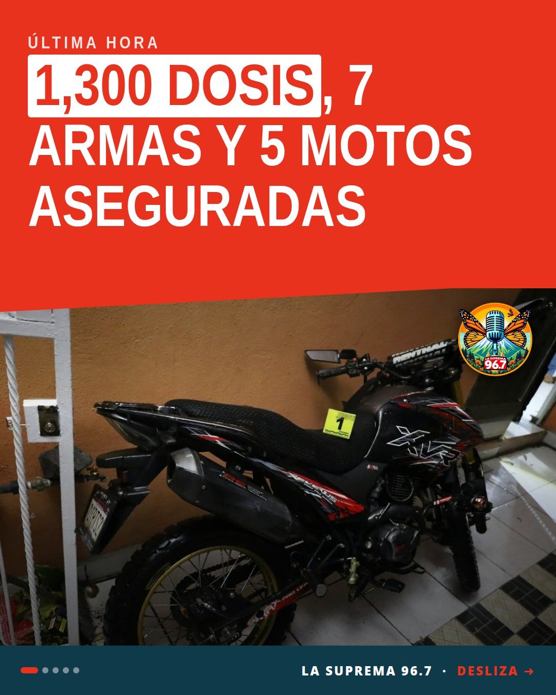 Fiscalía Michoacán asegura mil 300 dosis de narcóticos y siete armas en operativo por seguridad en Morelia