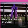 Ilustración simbólica de balanza de justicia sobre fondo con silueta de Uruapan, representando la vinculación a proceso por