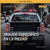 Ilustración simbólica de una balanza y documentos legales con fondo de La Piedad, representando el fraude específico la